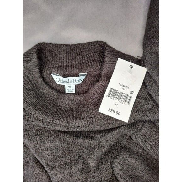 Women's Ophelia Roe Crew Neck Ruffle Sweater Black - Picture 6 of 7